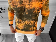 Bluza barbati oversize imprimeu orange K361 K7-4